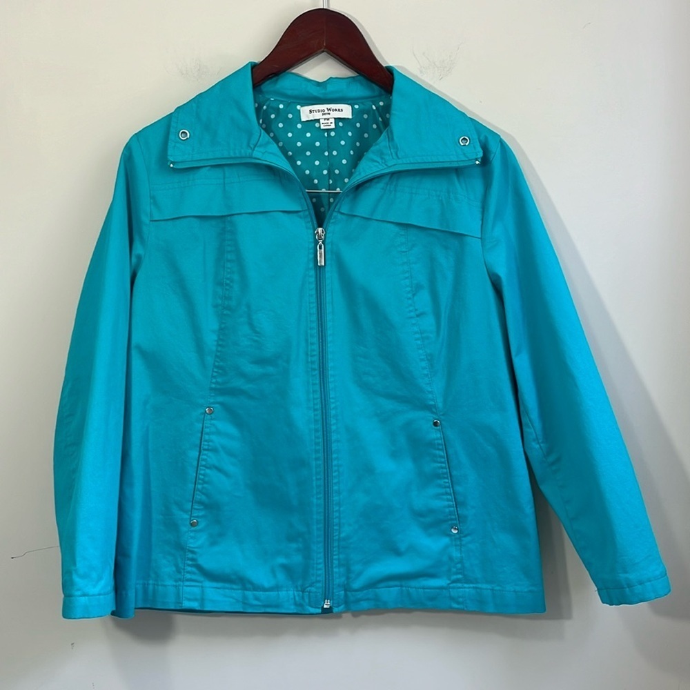 Studio Works Women’s Zip Up Jacket Size Petite Medium